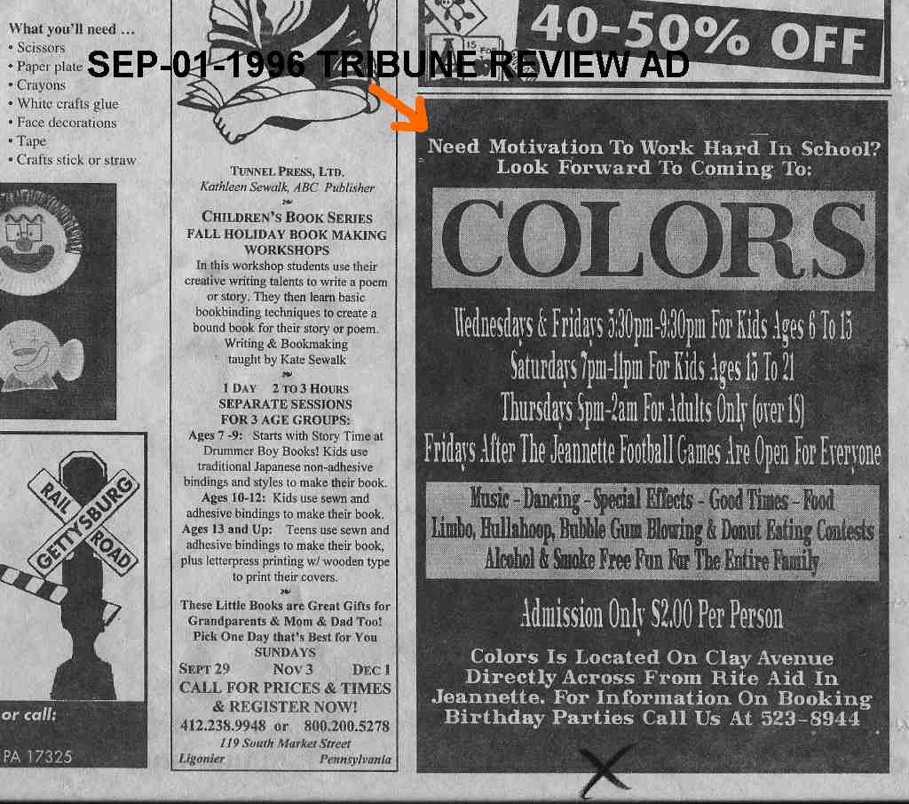 Tribune Review Colors AD SEP-01-1996